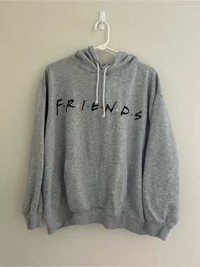 Friends Logo Gray Hoodie Sweatshirt - H&M Warner bros size m